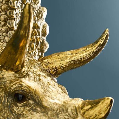 Applique murale Triceratops Cera Or, résine, 31,5 x 28,5 cm