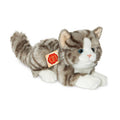Peluche Chat Couché Gris – 20 cm