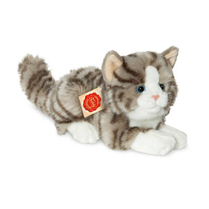 Grey Lying Cat Plush Toy – 20 cm