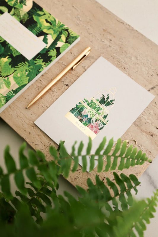 Merci green house - Greeting card - Gold Foil