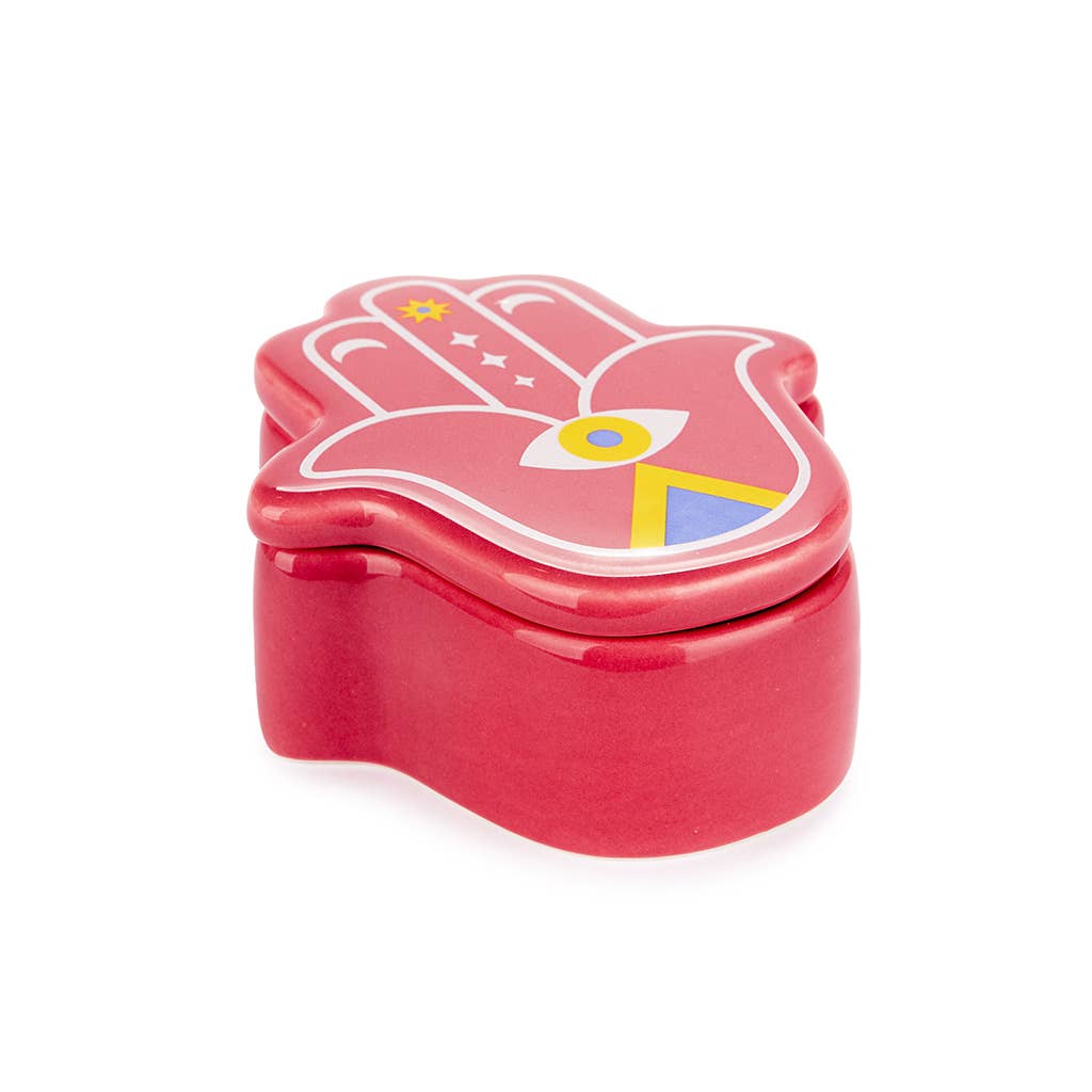 Candle, Lucky Hand, red, wax/ceramic
