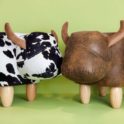 La Vache Stool – Faux Leather & Wood