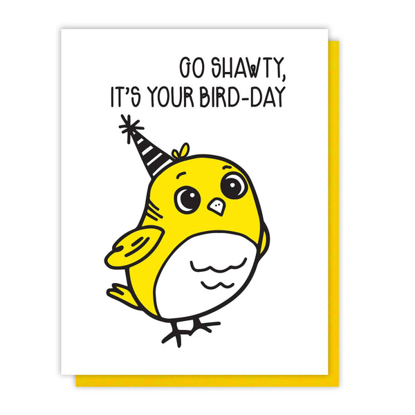 Carte d'anniversaire Oiseau « Oo Swawty, It’s your Bird-day »