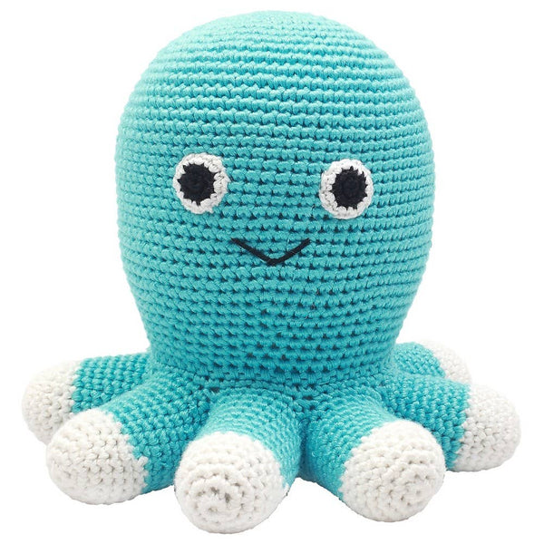 XL gehaakte pluche octopus - turquoise
