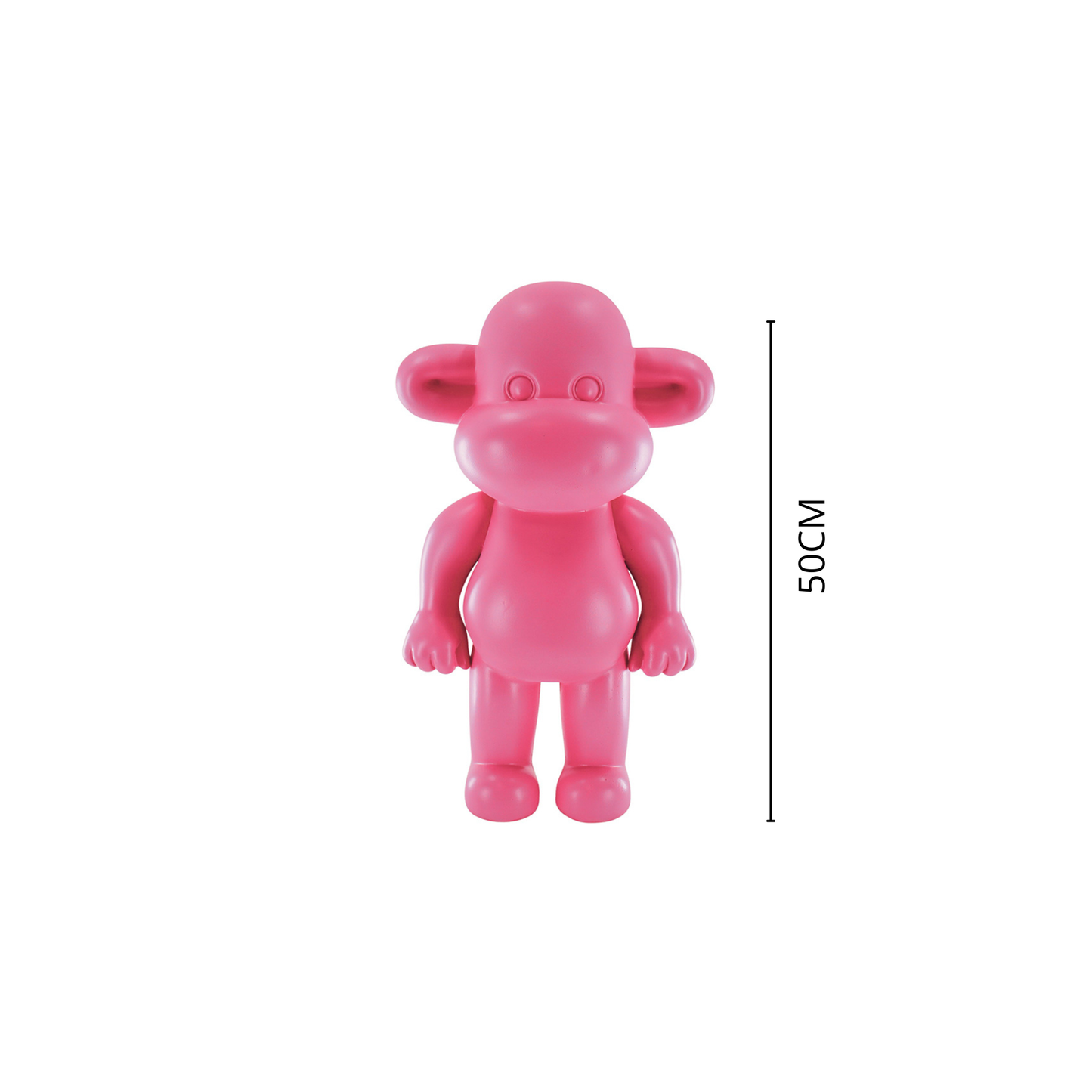 Decoratie - Apenbeeldje 'De Legende' - Hars - Roze - 33x21x50cm