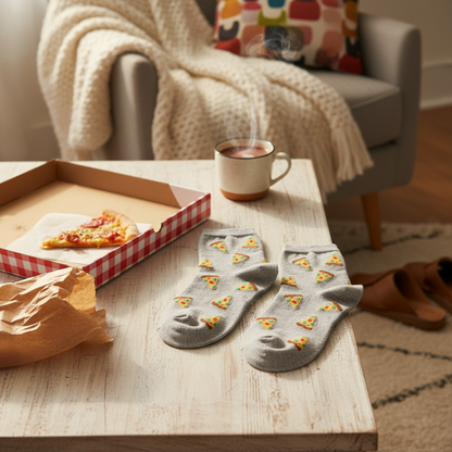 Gray Pizza Socks