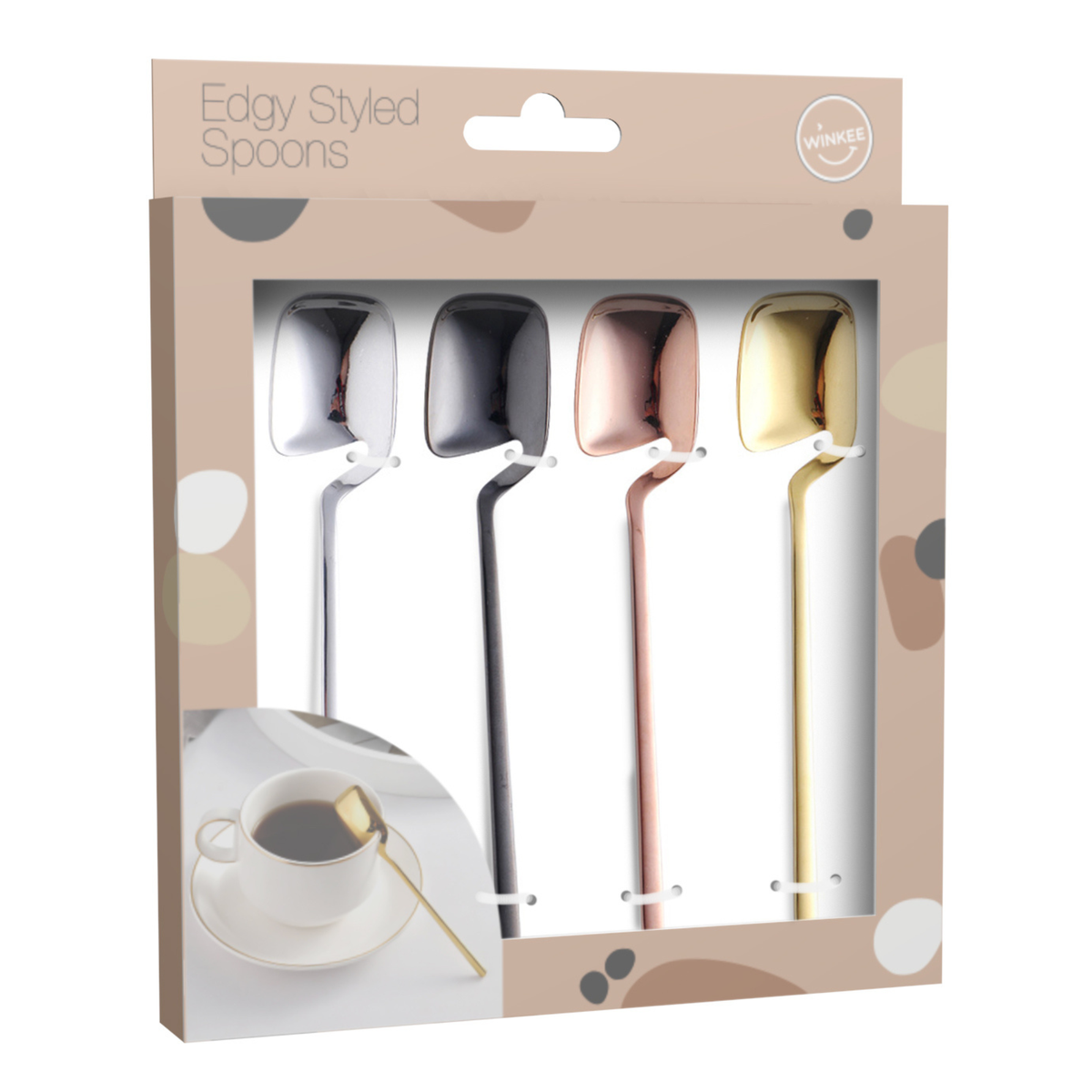 Cuillères Edgy – Set de 4 Winkee – vue 1