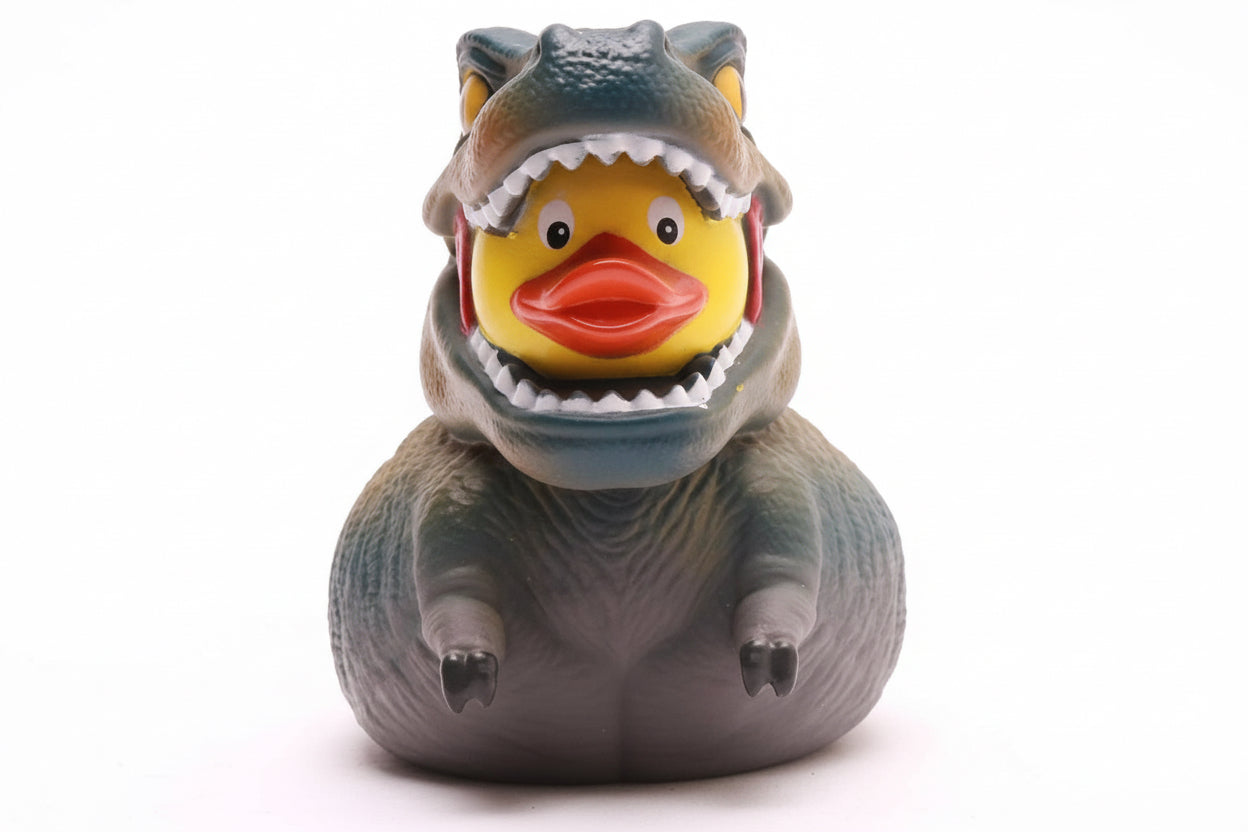 Grijze dinosaurus eend T-Rex