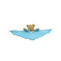 Ours Triangle Doudou avec Hochet- Coton Bio Bleu Ciel
