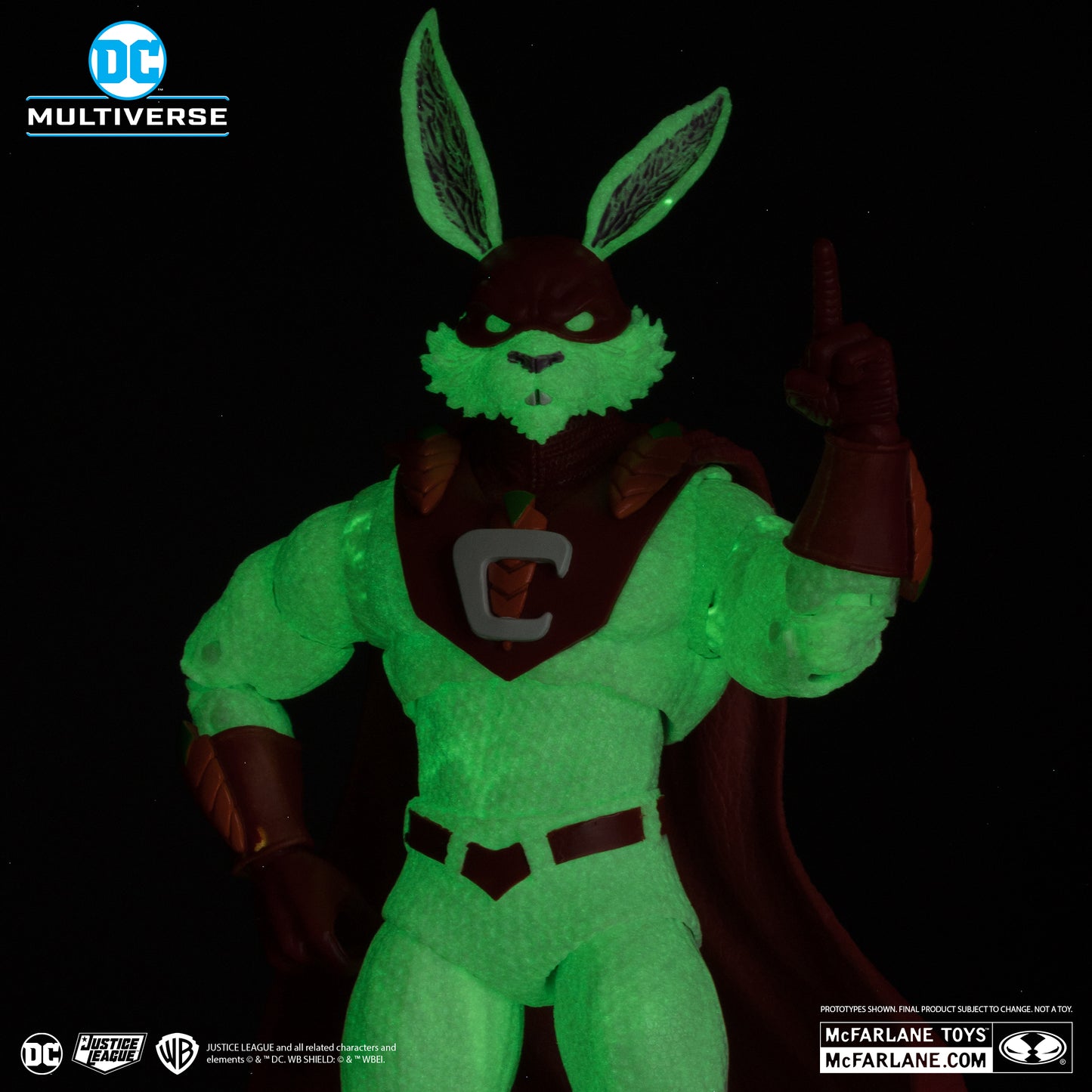 captain carrot justice league incarnate glow in the dark edition gold label mcfarlane toys