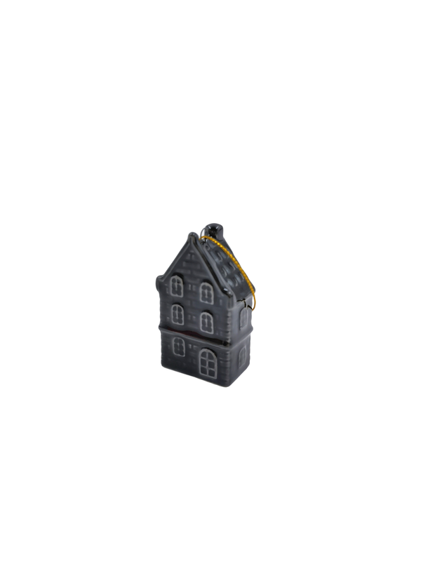Cintre de Noël - Maison - Céramique - Noir - 3,5x2x6,5cm