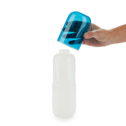 Water Pill Bottle and Drinking Glass