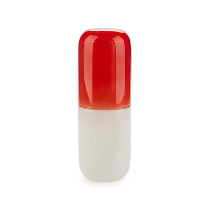 Water Pill Bottle and Drinking Glass