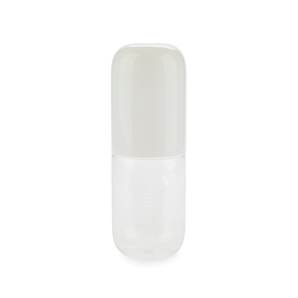 Water Pill Bottle and Drinking Glass