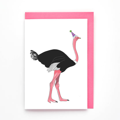 Carte d'anniversaire Autruche