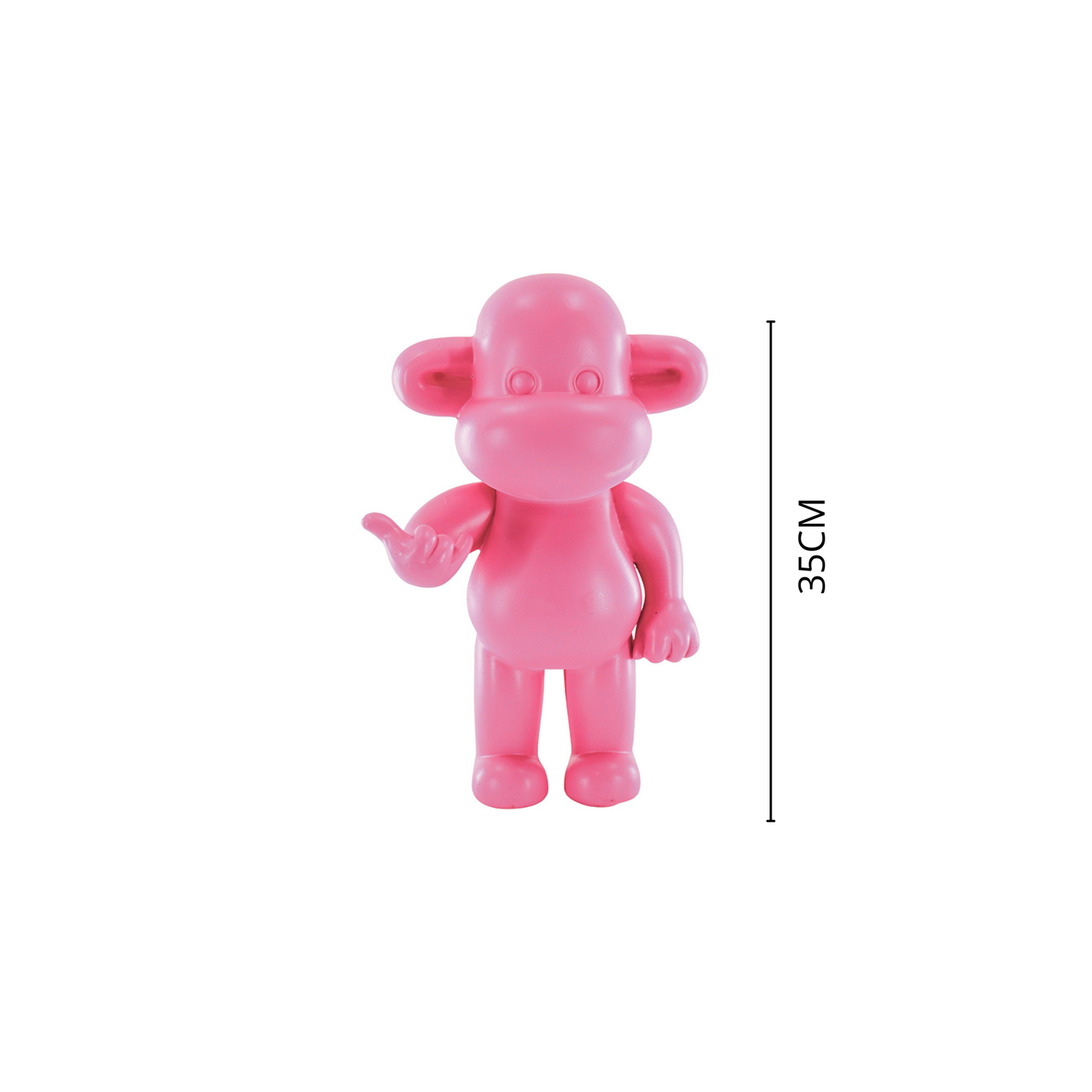 Ornement - Figurine Singe Hang Loose 'La Légende' - Polyrésine - Rose - 20,5x13,5x35cm