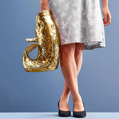 Sculpture/Vase Poisson Blubb doré