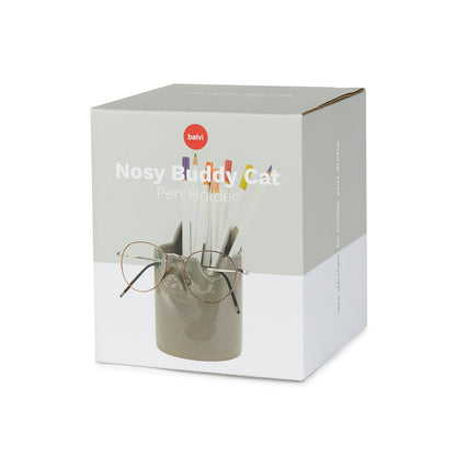 Nosy Buddy Cat Pencil Holder and Glasses Holder