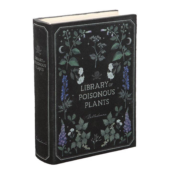 Boîte de rangement en forme de livre gothique de la bibliothèque des plantes vénéneuses