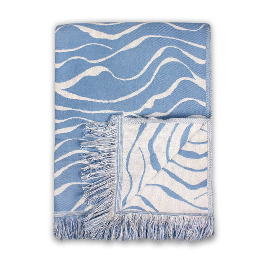 Plaid Coastal vagues bleues - 125 x 150 cm