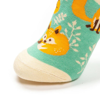 Durable and fun boys' cotton socks with fox pattern