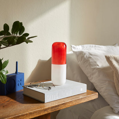 Water Pill Bottle and Drinking Glass
