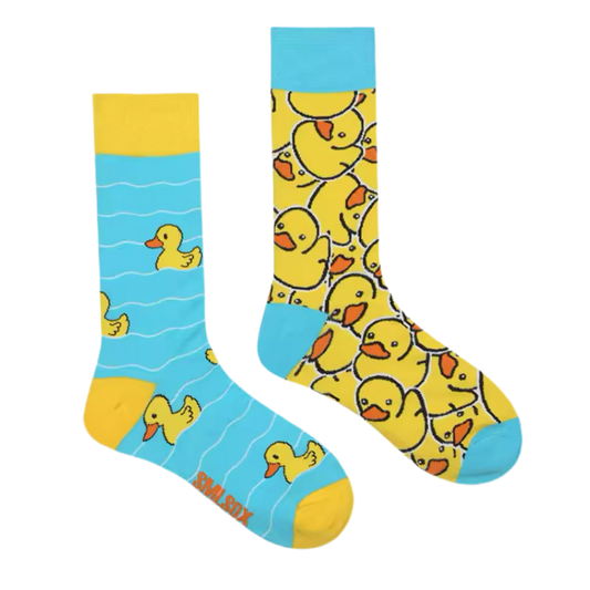 Yellow Duck Mismatched Socks