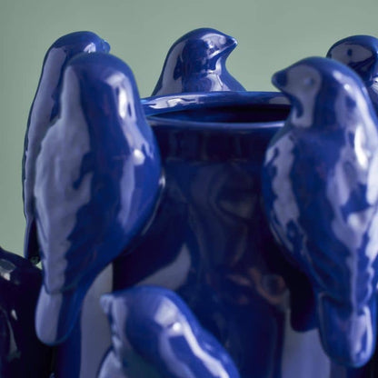 Vase M. Oisillon bleu cobalt