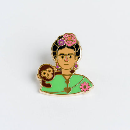 Frida Kahlo pin with a monkey - Artist Art Gift Paint Mexico Kahlo