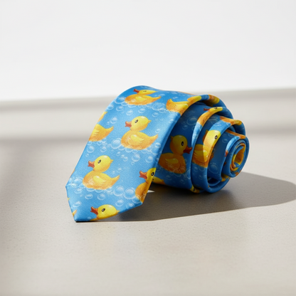 Yellow Ducks Bubbles Tie