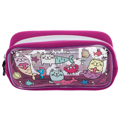 Trousse scolaire en PVC – chat sirène