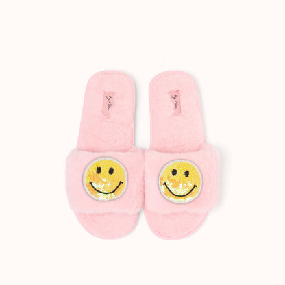 Pair of slippers brooches - Yellow Smiley