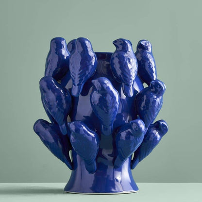 Vase M. Oisillon bleu cobalt