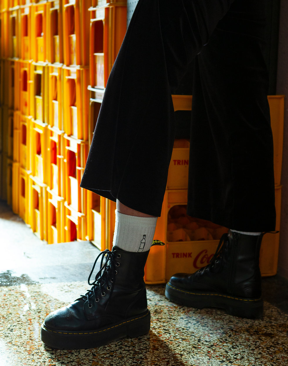 Chaussettes bouteille de vin Charles brodées main