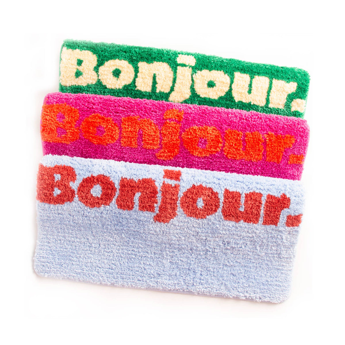 Tapis de Bain Bonjour. Bleu Clair