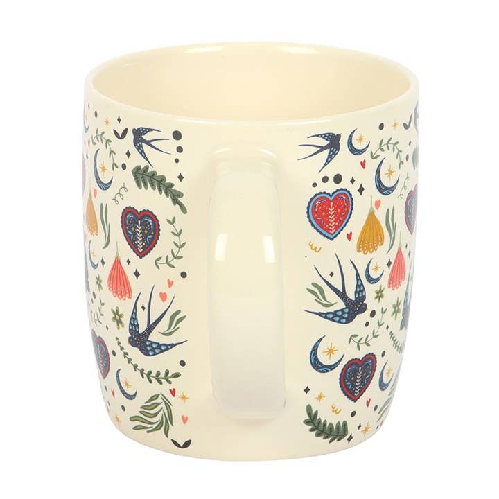 Mug Floral Folk Crème – 350 ml