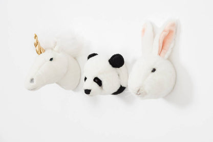 Mini Plush Animal Head Wall Decoration: Gift Set