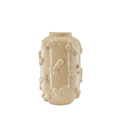 Vaas - Dick - Keramiek - Beige - 17x17x27cm