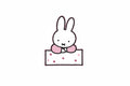 Pancarte de Naissance avec Lapin Miffy Rose