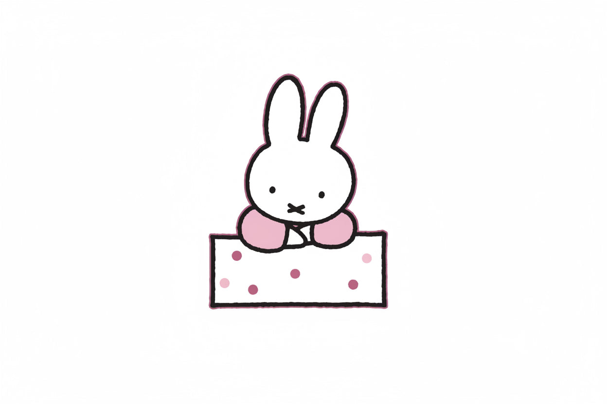 Birth announcement sign with pink Miffy the Rabbit