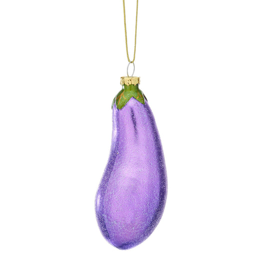 Leuke paarse aubergine-vormige kerstbal