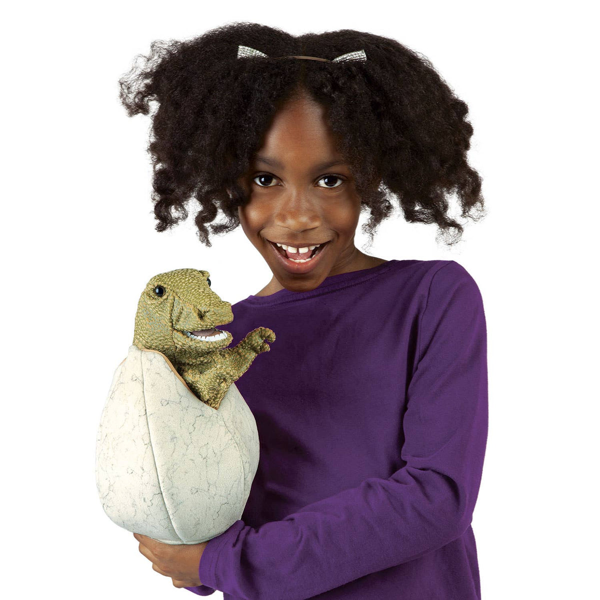 Marionnette à Main Bébé Dinosaure dans l'Œuf