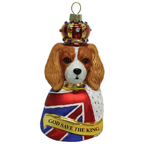 Weihnachtsanhänger Cavalier King Charles Blenheim « God Save the King »