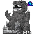 Figurine Black and White Godzilla the Destroyer