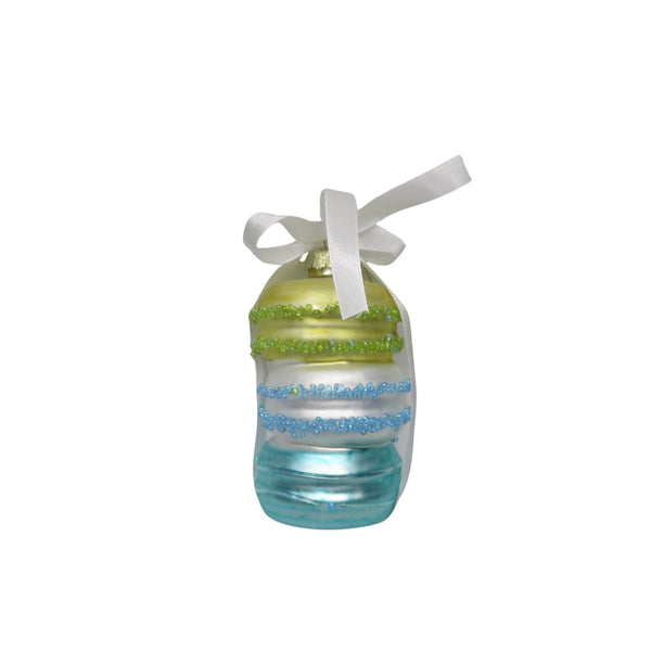Groen/blauwe macaron kerstbal