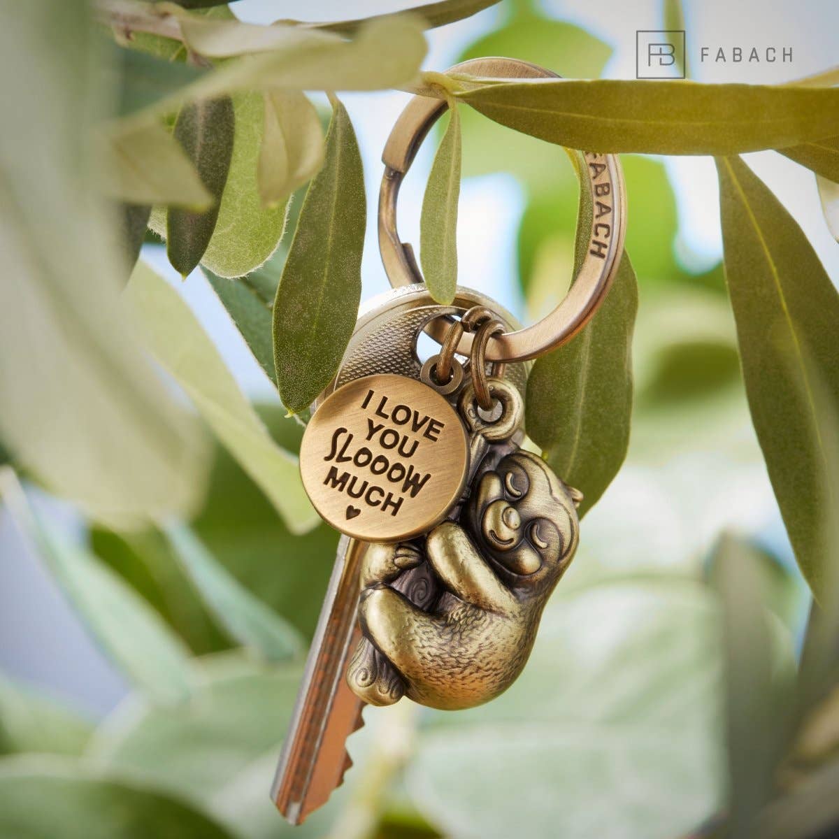 Lazy keychain "I love you slooow much" "Dreamy" with engraving - Cute lucky charm