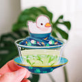 White Duck Sticker "Gaiwan - Duck Green Tea"