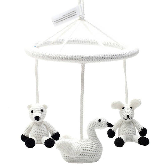 Mobile avec ours polaires, cygnes et lapins