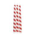 Ensemble de 3 bougies effilées de Noël à rayures de sucre d'orge