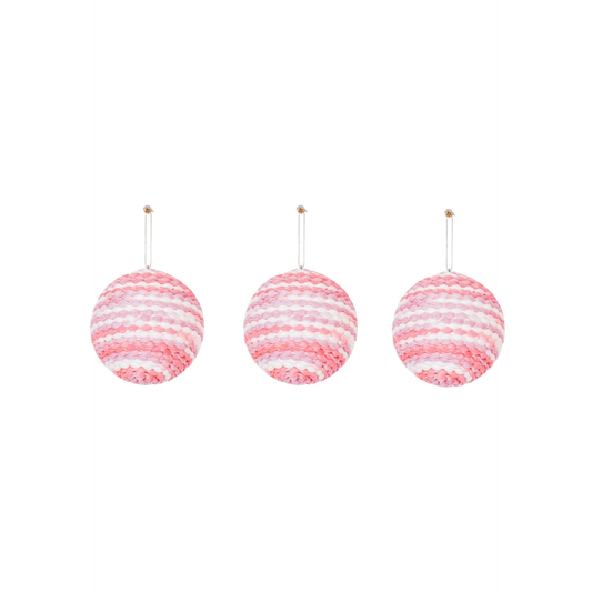 Christmas hangers, Christmas baubles, foam, neon pink, S3, 8 cm